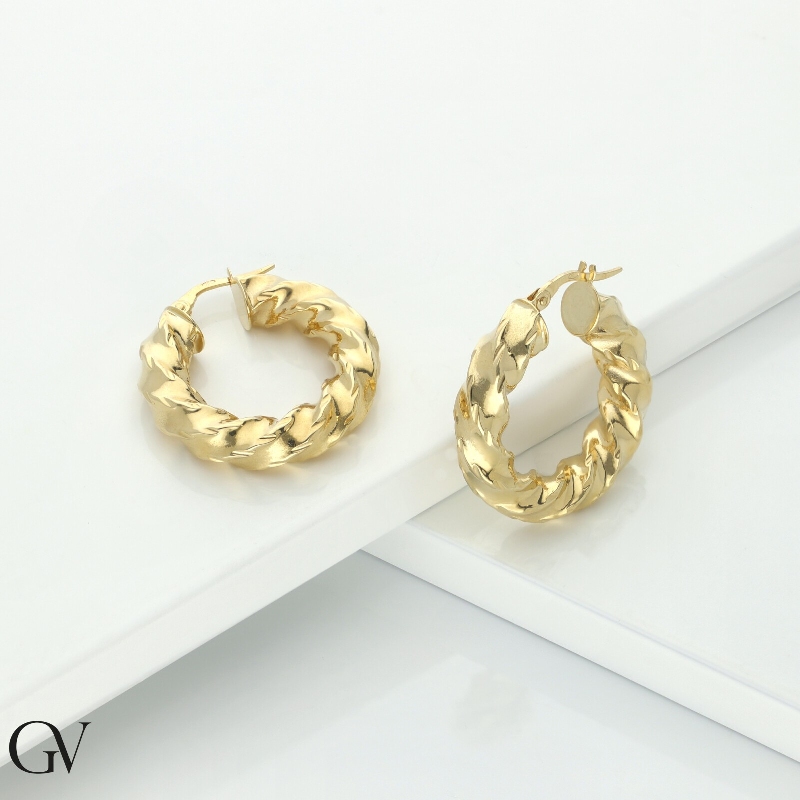 18k yellow gold twist hoop earrings  18k yellow gold twist hoop earrings