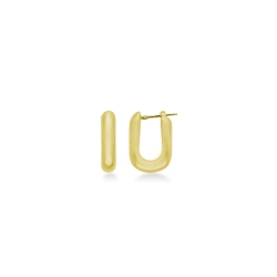 750 yellow gold rectangular earrings