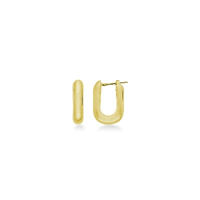 750 yellow gold rectangular earrings