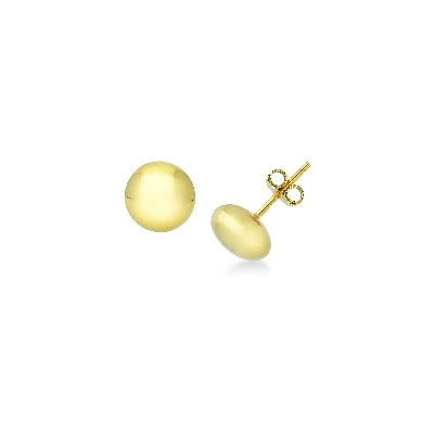 750 yellow gold button earrings