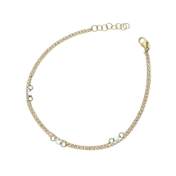 750 yellow gold bracelet with double thread and squares