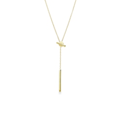 Necklace with bar in yellow gold 750