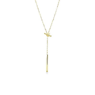 Necklace with bar in yellow gold 750
