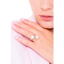 18k rosé gold ring with pearls and diamonds  2