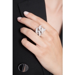 Knot ring in white gold 18k with diamonds  2