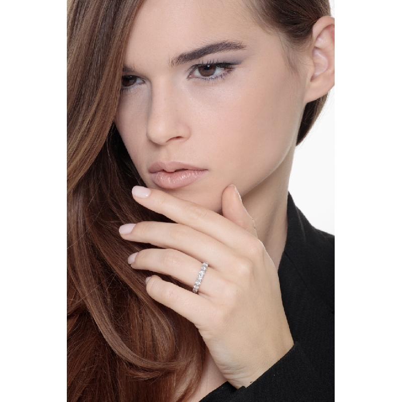 White gold 18k diamond half eternity ring 