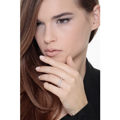 White gold 18k diamond half eternity ring 