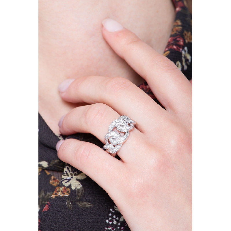 Diamonds iced out ring in white gold 18k  Diamonds iced out ring in white gold 18k