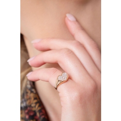 Pinky ring heart shaped pavè ring 750 rose gold 2