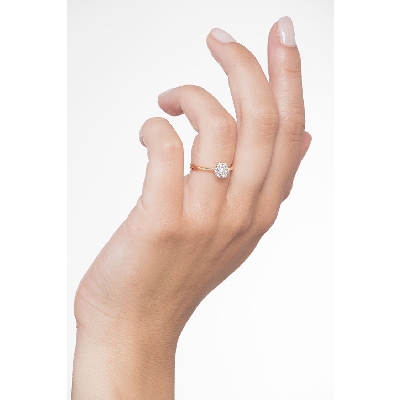 White and yellow gold 18k diamonds illusion flower