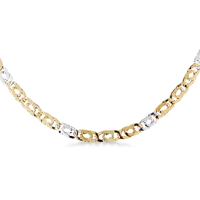 Anchor chain in 18k white and yellow gold