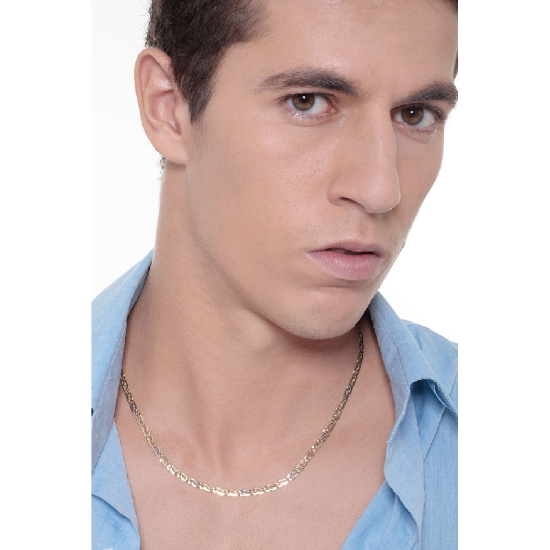 Anchor chain in 18k white and yellow gold Anchor chain in 18k white and yellow gold