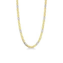 Anchor chain in 18k white and yellow gold