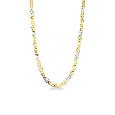 Anchor chain in 18k white and yellow gold