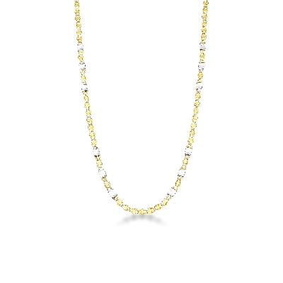 Anchor and square Chain in 18k yellow and white gold
