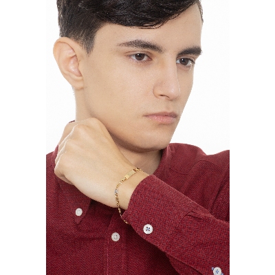 18k yellow and white gold engravable bracelet