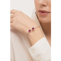 Bangle in white gold 18k with rubies and diamonds  2