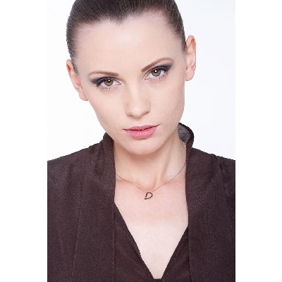 Necklace with letter A in white gold with diamond