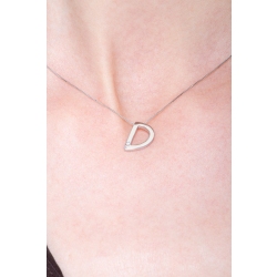 Necklace with letter A in white gold with diamond 2