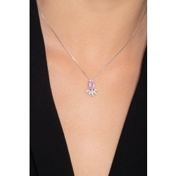 Fancy pendant with pink sapphire and diamonds  2