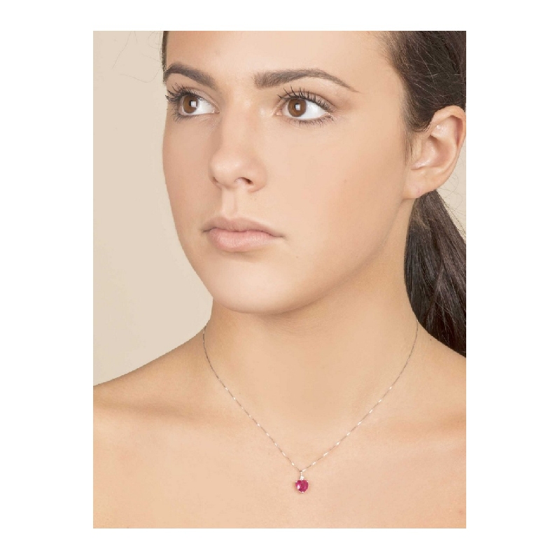 Ruby and diamond necklace in white gold 750 Ruby and diamond necklace in white gold 750