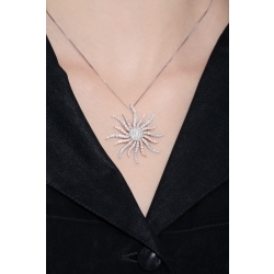 18k rose and white gold sun pendant with diamonds 2