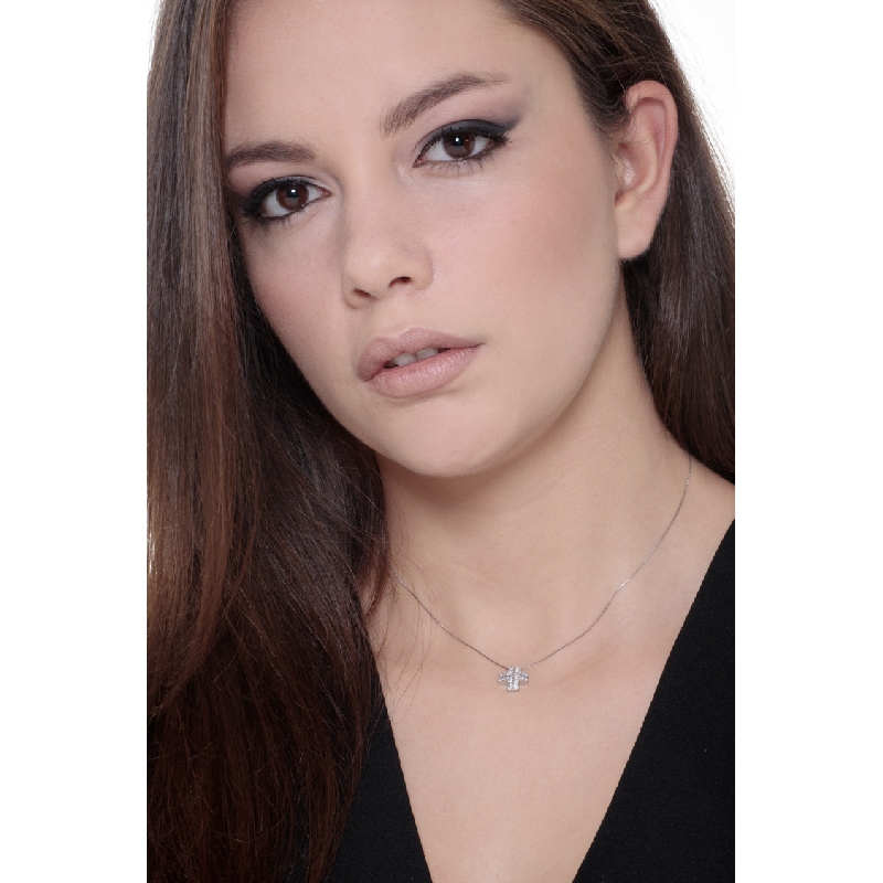 Square cross pendant with diamond pavè Square cross pendant with diamond pavè