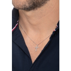 18k white gold cross necklace with diamonds 2