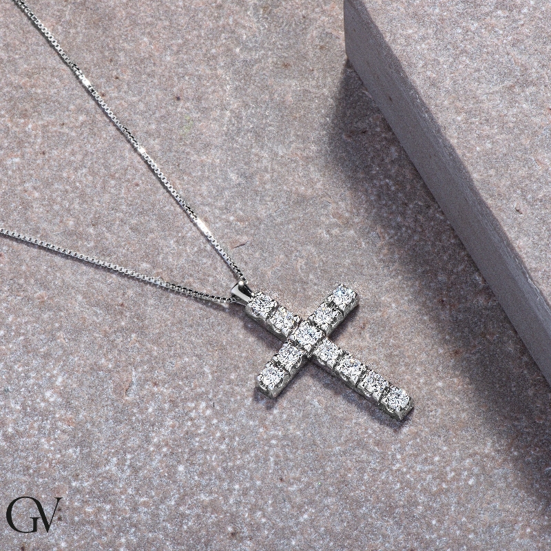 18k white gold cross diamond necklace with diamonds 18k white gold cross diamond necklace with diamonds