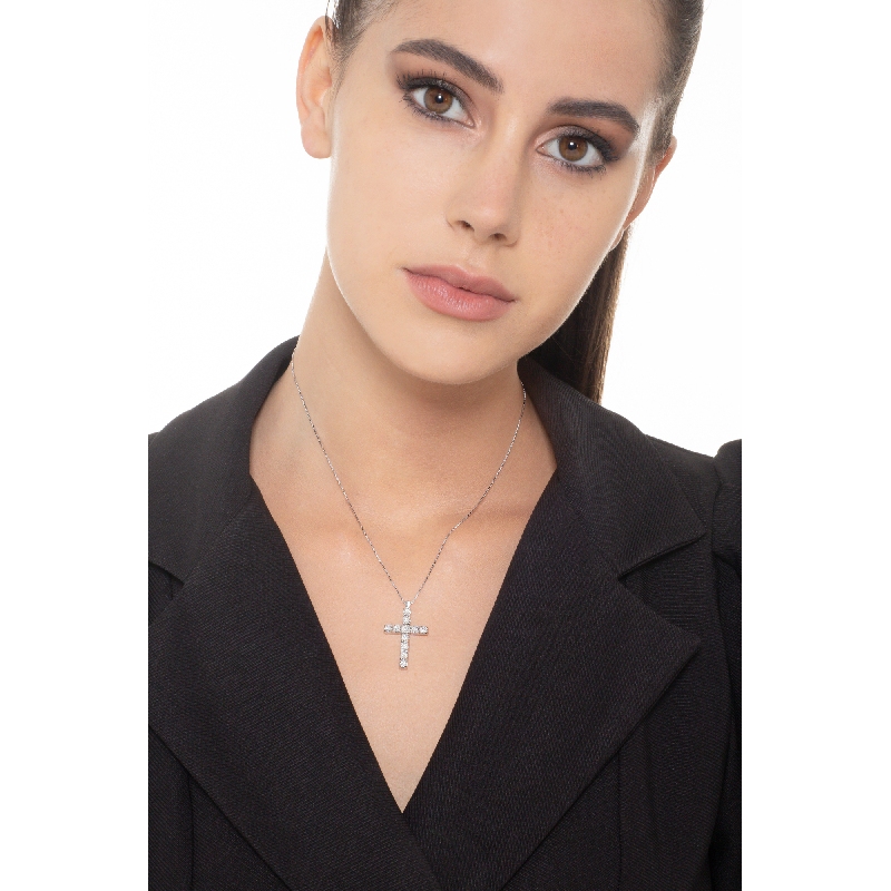 18k white gold cross diamond necklace with diamonds 18k white gold cross diamond necklace with diamonds