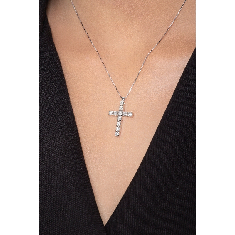 18k white gold cross diamond necklace with diamonds 18k white gold cross diamond necklace with diamonds