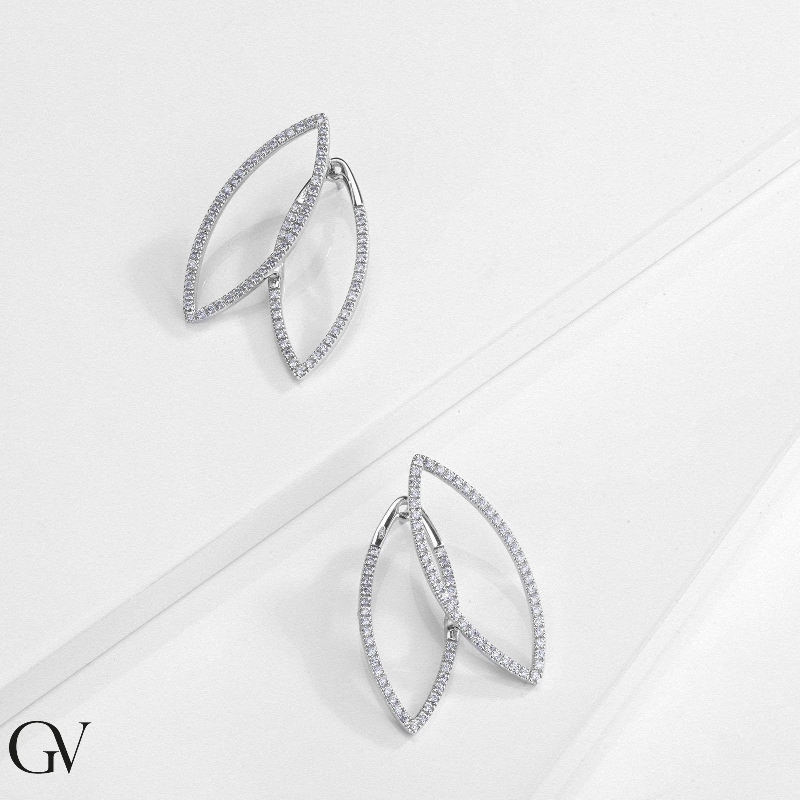 Diamonds Dangle Earrings 750 White Gold