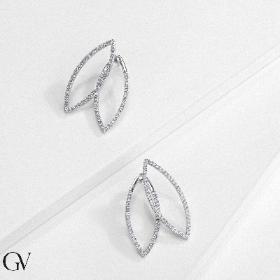 Diamonds Dangle Earrings 750 White Gold