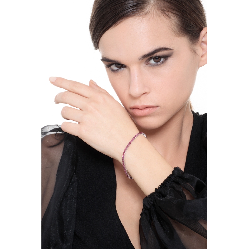 Tennis bracelet in white gold 18k with rubies Tennis bracelet in white gold 18k with rubies