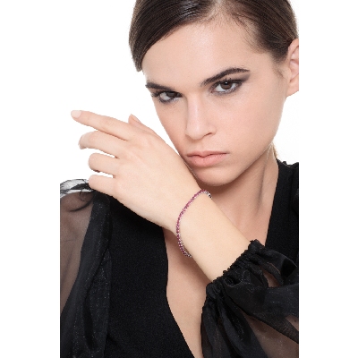 Tennis bracelet in white gold 18k with rubies