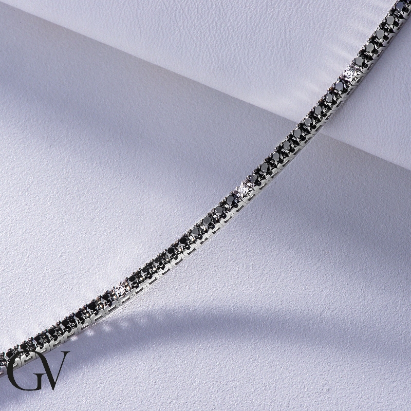 Black and white diamond tennis bracelet