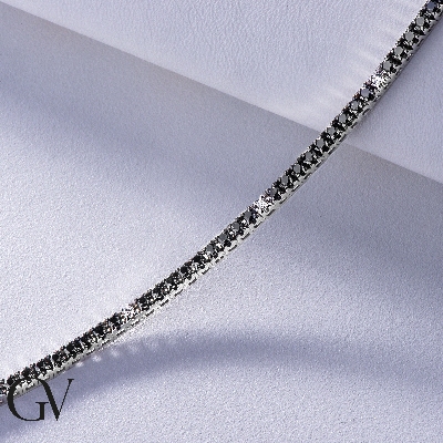Black and white diamond tennis bracelet