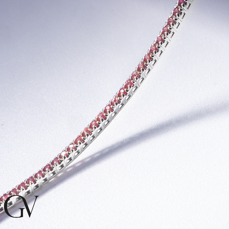 18k white gold tennis bracelet with rubies 18k white gold tennis bracelet with rubies
