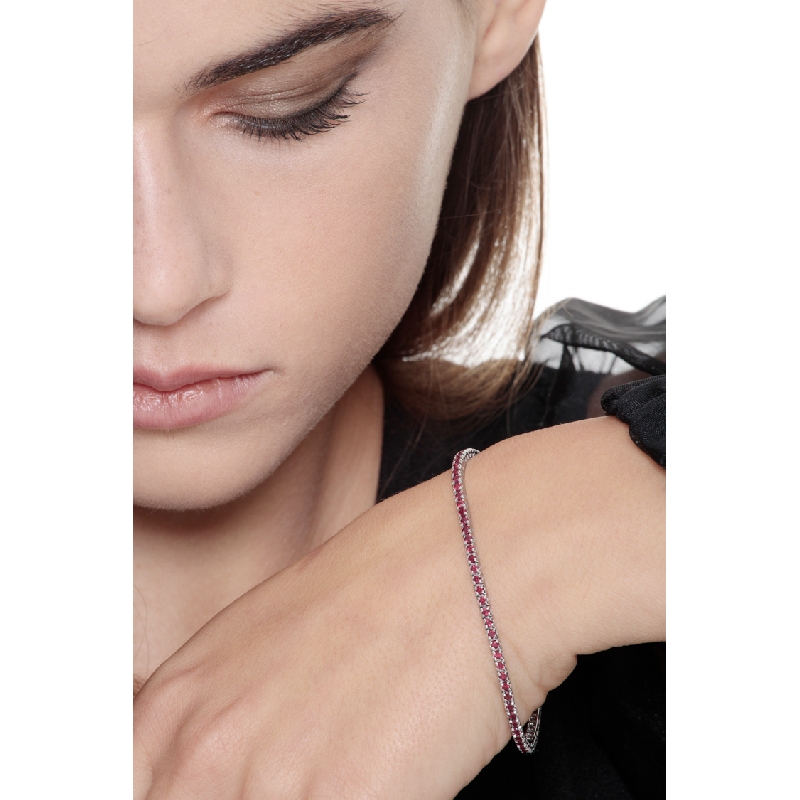 18k white gold tennis bracelet with rubies 18k white gold tennis bracelet with rubies