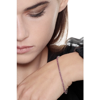 18k white gold tennis bracelet with rubies