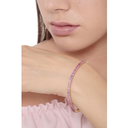 18k yellow gold tennis bracelet with pink sapphires 2