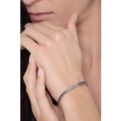Fancy 18k rose gold tennis bracelet with blue sapphires 2