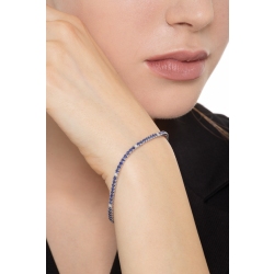 750 white gold tennis bracelet with blue sapphires and diamonds 2