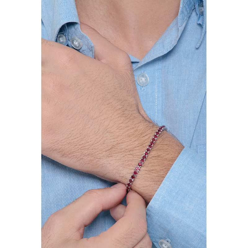 Tennis bracelet with rubies in 18k white gold Tennis bracelet with rubies in 18k white gold