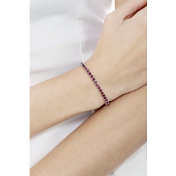 Tennis bracelet with rubies in 18k white gold 2
