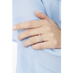 5 diamonds half eternity ring in white gold ct 1,30  2