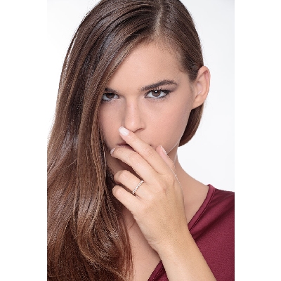 Rose gold 18k eternity ring with diamonds