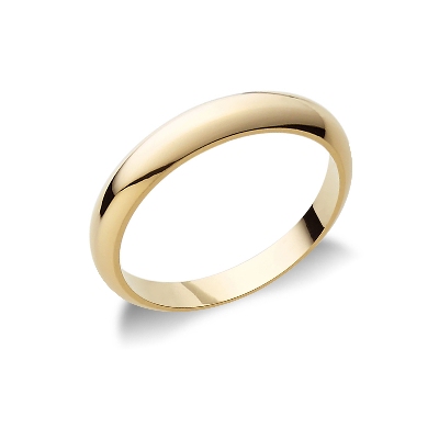 Thick wedding ring in 18k yellow gold