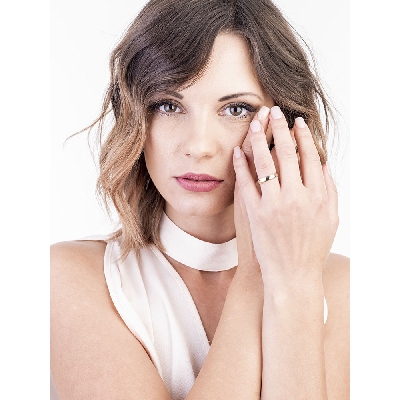 Thick wedding ring in 18k yellow gold