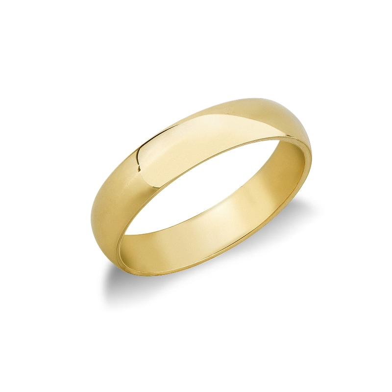 Thick wedding ring in 18k yellow gold